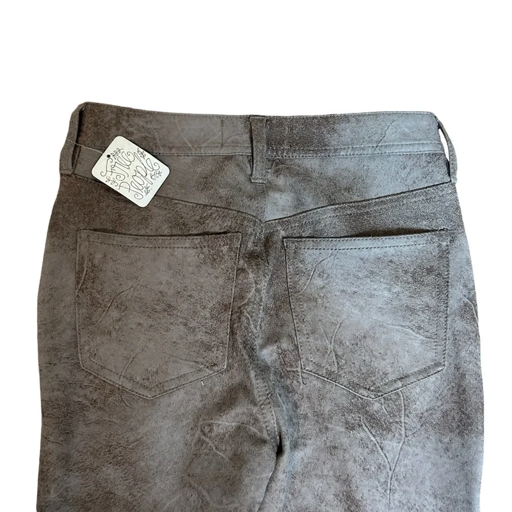 We The Free Free People Gray Tone Faux Suede Look Straight Leg Pant NWT Sz. 25